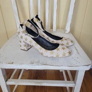 Rebecca Minkoff  star tan suede Bridget ankle mary jane pumps size 8